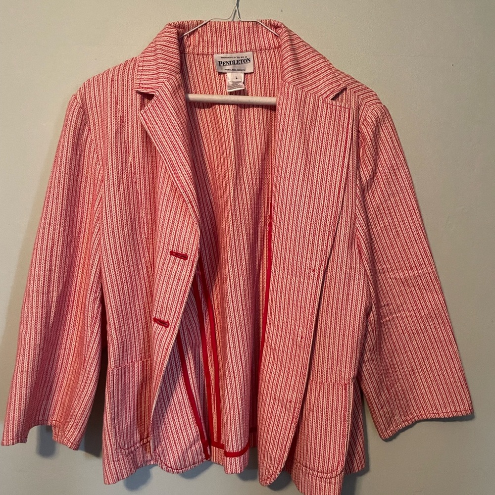 Red Striped Pendleton Blazer